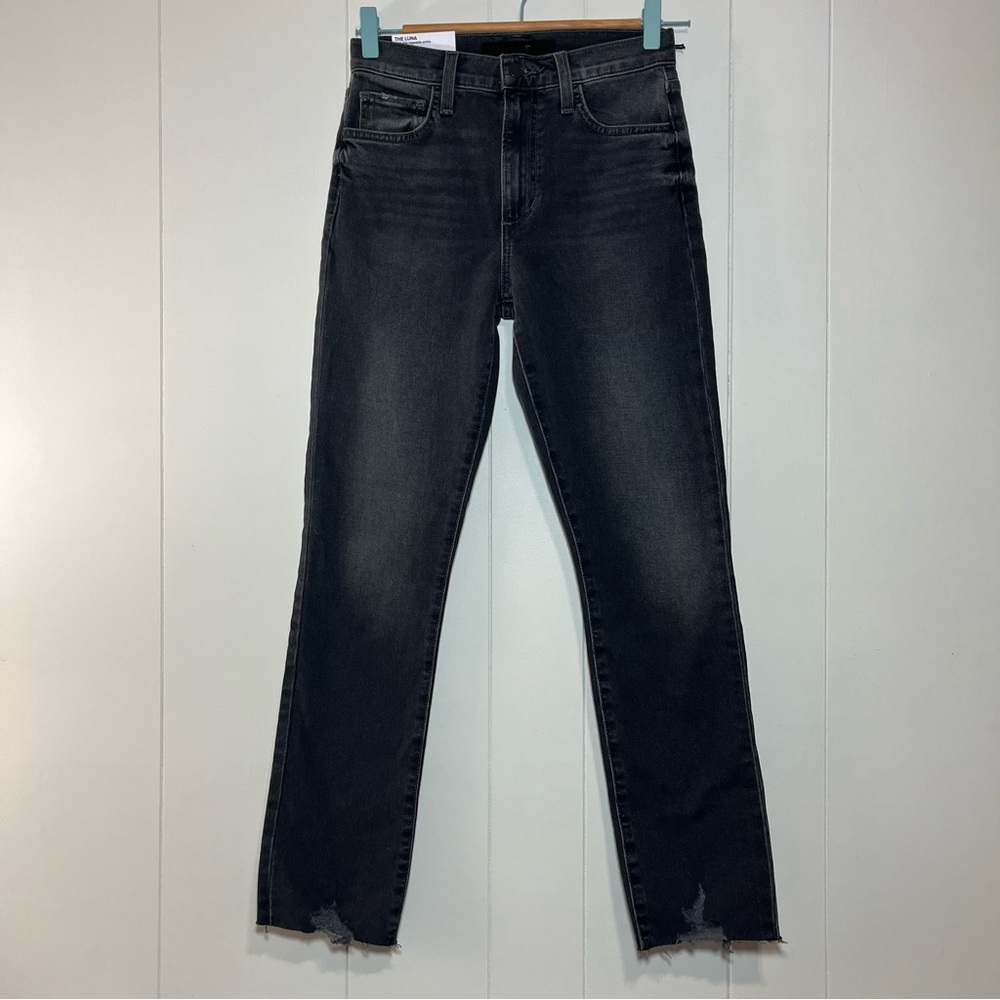 Joe’s Jeans Luna High Rise Cigarette Ankle Gray Wash Size 24 Stretch NWT Raw Hem - Picture 2 of 11